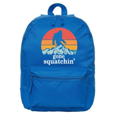 Gone Squatchin Bigfoot Mountain Retro Style Gift 16 in Basic Backpack