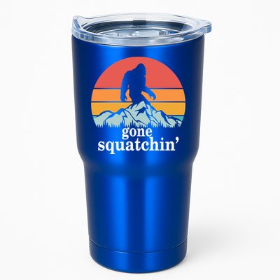 Gone Squatchin Bigfoot Mountain Retro Style Gift Tumbler