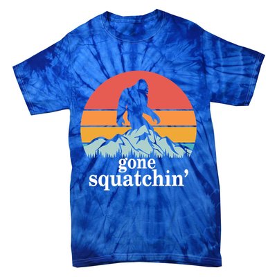 Gone Squatchin Bigfoot Mountain Retro Style Gift Tie-Dye T-Shirt