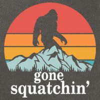 Gone Squatchin Bigfoot Mountain Retro Style Gift Cotton Canvas Backpack