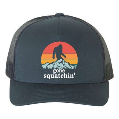 Gone Squatchin Bigfoot Mountain Retro Style Gift Yupoong Adult 5-Panel Trucker Hat