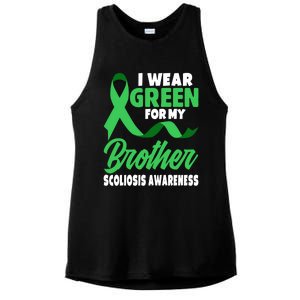 Green Scoliosis Brother Design Warrior Scoliosis Awareness Great Gift Ladies PosiCharge Tri-Blend Wicking Tank