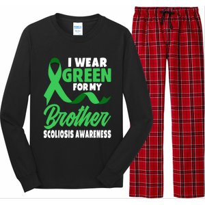 Green Scoliosis Brother Design Warrior Scoliosis Awareness Great Gift Long Sleeve Pajama Set