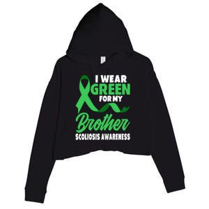 Green Scoliosis Brother Design Warrior Scoliosis Awareness Great Gift Crop Fleece Hoodie