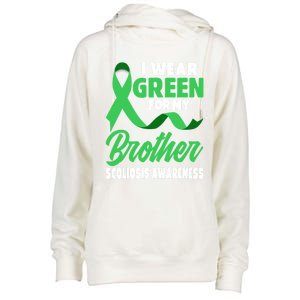 Green Scoliosis Brother Design Warrior Scoliosis Awareness Great Gift Womens Funnel Neck Pullover Hood