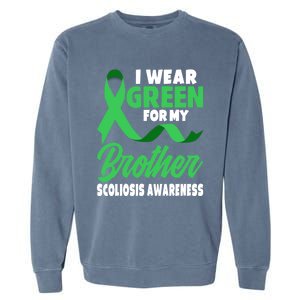 Green Scoliosis Brother Design Warrior Scoliosis Awareness Great Gift Garment-Dyed Sweatshirt