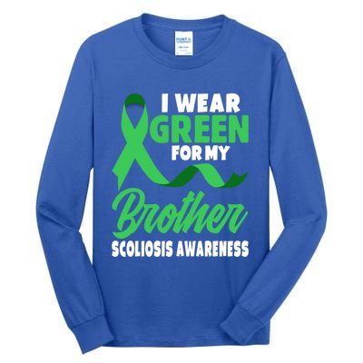 Green Scoliosis Brother Design Warrior Scoliosis Awareness Great Gift Tall Long Sleeve T-Shirt