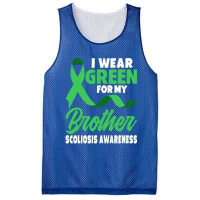 Green Scoliosis Brother Design Warrior Scoliosis Awareness Great Gift Mesh Reversible Basketball Jersey Tank