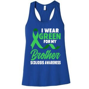 Green Scoliosis Brother Design Warrior Scoliosis Awareness Great Gift Women's Racerback Tank