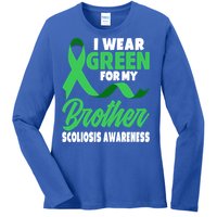 Green Scoliosis Brother Design Warrior Scoliosis Awareness Great Gift Ladies Long Sleeve Shirt