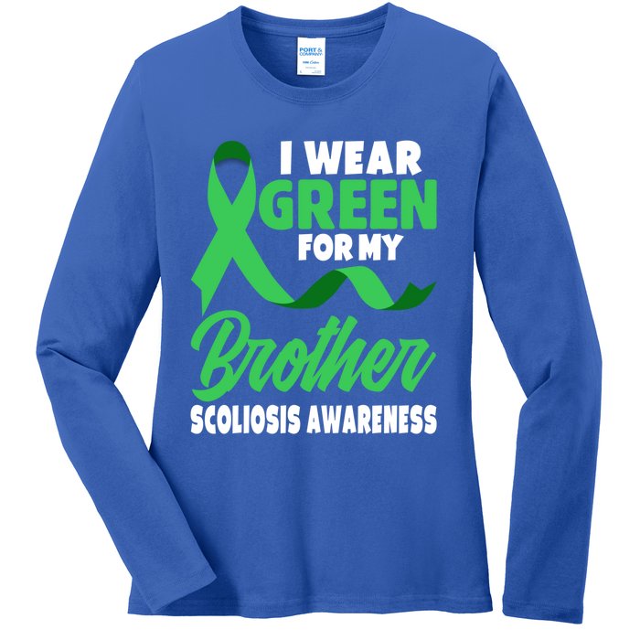 Green Scoliosis Brother Design Warrior Scoliosis Awareness Great Gift Ladies Long Sleeve Shirt