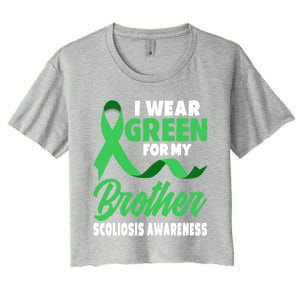 Green Scoliosis Brother Design Warrior Scoliosis Awareness Great Gift Women's Crop Top Tee