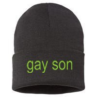 Gay Son Brat Dark Humor Joke 365 Partygirl Gift Sustainable Knit Beanie