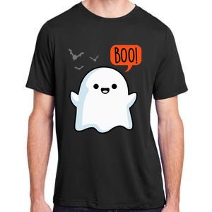 Ghost Saying Boo Spooky Halloween Cute Adult ChromaSoft Performance T-Shirt