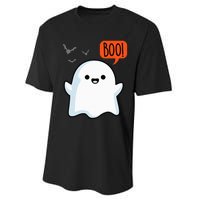 Ghost Saying Boo Spooky Halloween Cute Performance Sprint T-Shirt