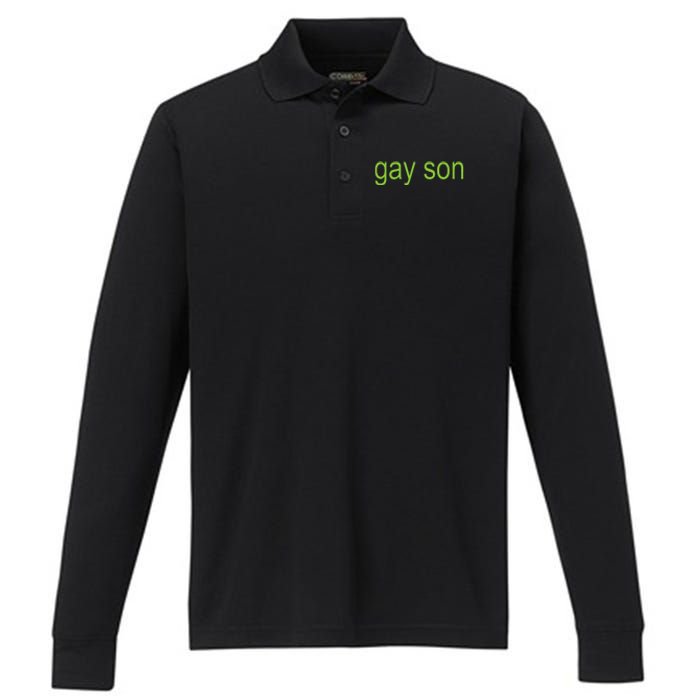 Gay Son Brat Dark Humor Joke 365 Partygirl Performance Long Sleeve Polo