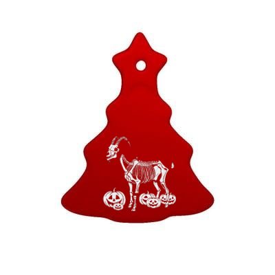 Goat Skeleton Birthday Halloween Ceramic Tree Ornament