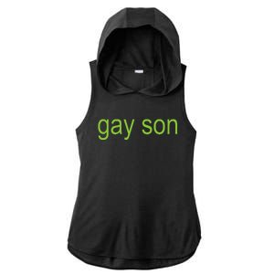 Gay Son Brat Dark Humor Joke Ladies PosiCharge Tri-Blend Wicking Draft Hoodie Tank