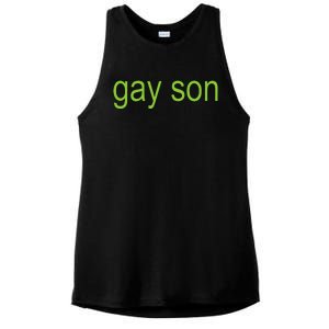 Gay Son Brat Dark Humor Joke Ladies PosiCharge Tri-Blend Wicking Tank