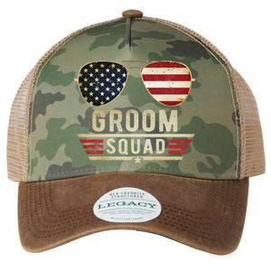 Groom Squad Bachelor Party Groomsmen Wedding USA Sunglasses Legacy Tie Dye Trucker Hat