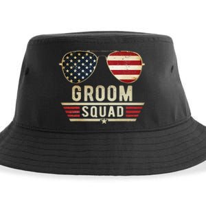 Groom Squad Bachelor Party Groomsmen Wedding USA Sunglasses Sustainable Bucket Hat