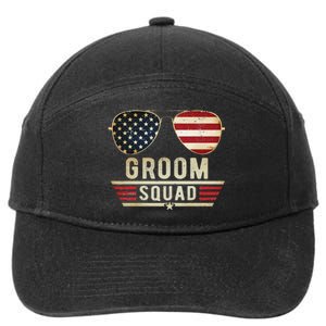 Groom Squad Bachelor Party Groomsmen Wedding USA Sunglasses 7-Panel Snapback Hat