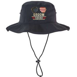 Groom Squad Bachelor Party Groomsmen Wedding USA Sunglasses Legacy Cool Fit Booney Bucket Hat