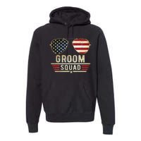 Groom Squad Bachelor Party Groomsmen Wedding USA Sunglasses Premium Hoodie