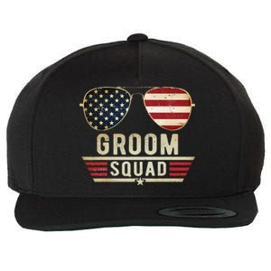 Groom Squad Bachelor Party Groomsmen Wedding USA Sunglasses Wool Snapback Cap