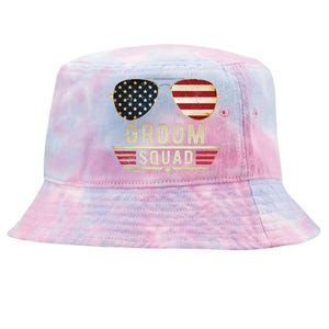 Groom Squad Bachelor Party Groomsmen Wedding USA Sunglasses Tie-Dyed Bucket Hat