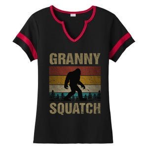 Granny Squatch Bigfoot Granny Sasquatch Yeti Family Matching Ladies Halftime Notch Neck Tee