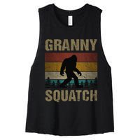 Granny Squatch Bigfoot Granny Sasquatch Yeti Family Matching Women's Racerback Cropped Tank