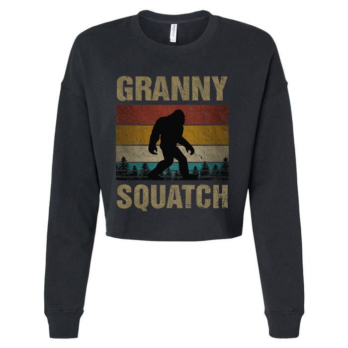 Granny Squatch Bigfoot Granny Sasquatch Yeti Family Matching Cropped Pullover Crew