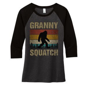 Granny Squatch Bigfoot Granny Sasquatch Yeti Family Matching Women's Tri-Blend 3/4-Sleeve Raglan Shirt