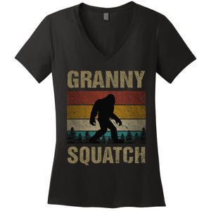 Granny Squatch Bigfoot Granny Sasquatch Yeti Family Matching Women's V-Neck T-Shirt