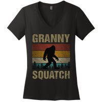 Granny Squatch Bigfoot Granny Sasquatch Yeti Family Matching Women's V-Neck T-Shirt