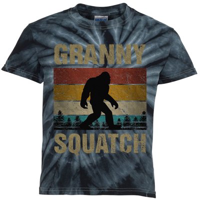 Granny Squatch Bigfoot Granny Sasquatch Yeti Family Matching Kids Tie-Dye T-Shirt