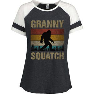 Granny Squatch Bigfoot Granny Sasquatch Yeti Family Matching Enza Ladies Jersey Colorblock Tee