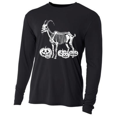 Goat Skeleton Birthday Halloween Cooling Performance Long Sleeve Crew