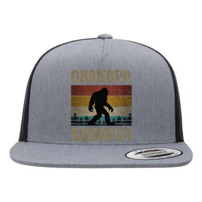 Grandpa Squatch Bigfoot Grandpa Sasquatch Yeti Family Flat Bill Trucker Hat