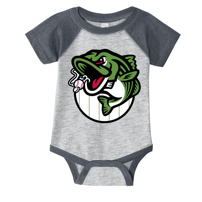 Gwinnett Stripers Baseball Angry Striped Bass Fishing For Baseball Fans Infant Baby Jersey Bodysuit