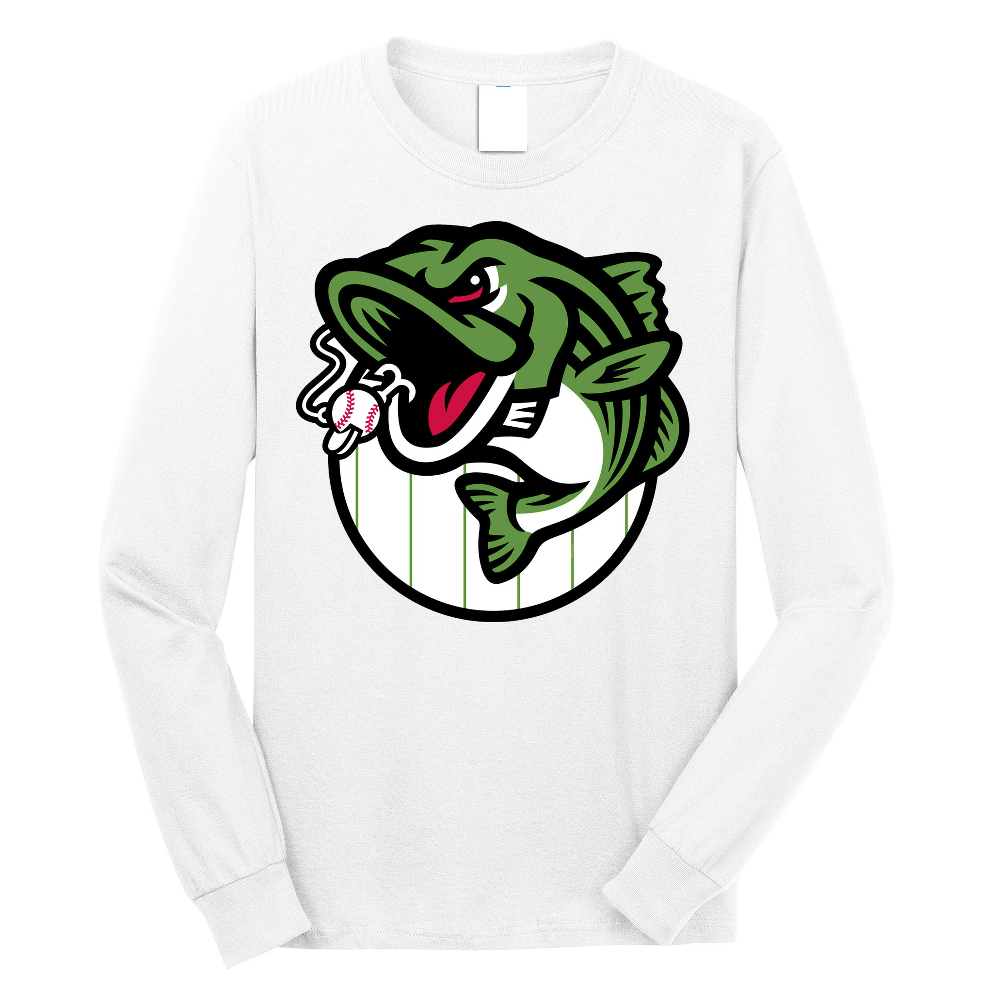Gwinnett Stripers Baseball Angry Striped Bass Fishing For Baseball Fans Long Sleeve Shirt