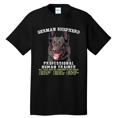 German Shepherd Black Professional Human Trainer Tall T-Shirt