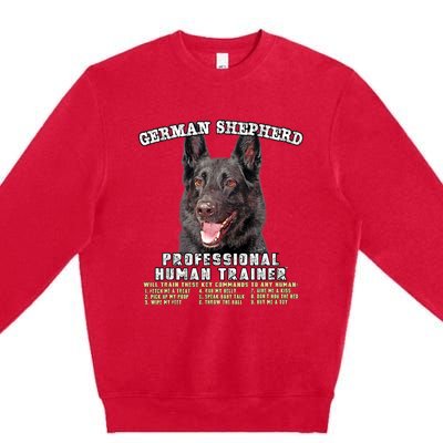 German Shepherd Black Professional Human Trainer Premium Crewneck Sweatshirt