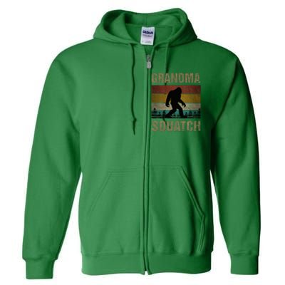 Grandma Squatch Bigfoot Sasquatch Yeti Family Full Zip Hoodie