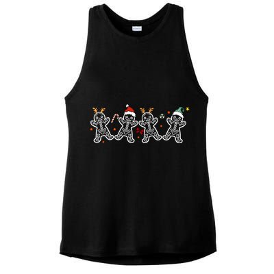 Gingerbread Skeleton Christmas Radiology Shir Xray Tech Ladies PosiCharge Tri-Blend Wicking Tank