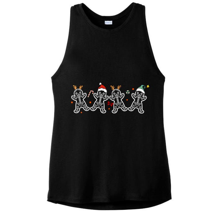 Gingerbread Skeleton Christmas Radiology Shir Xray Tech Ladies PosiCharge Tri-Blend Wicking Tank