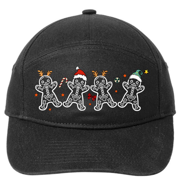 Gingerbread Skeleton Christmas Radiology Shir Xray Tech 7-Panel Snapback Hat