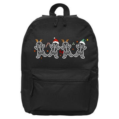 Gingerbread Skeleton Christmas Radiology Shir Xray Tech 16 in Basic Backpack