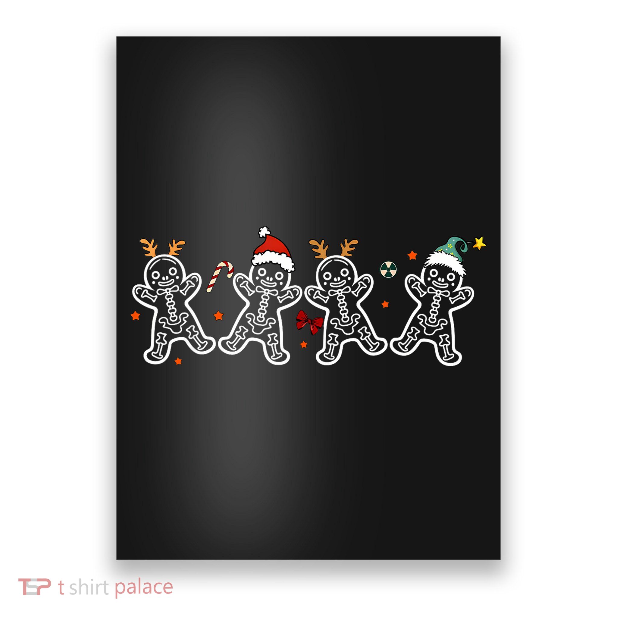 Gingerbread Skeleton Christmas Radiology Shir Xray Tech Poster